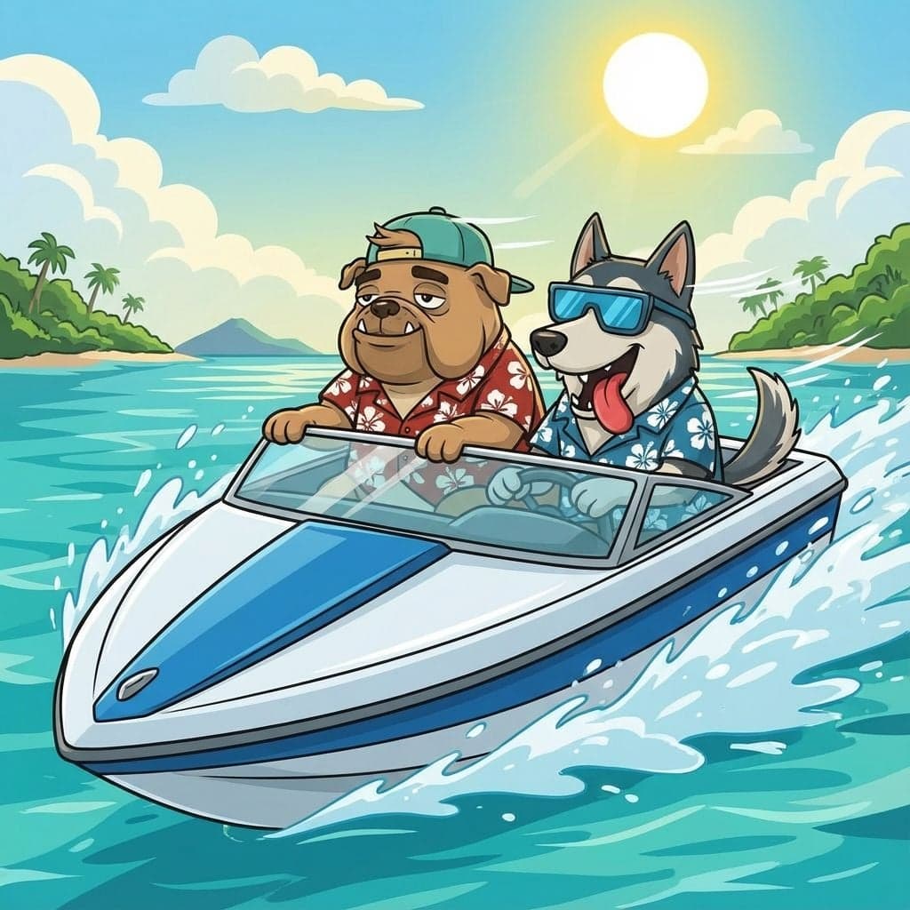 Sunset speedboat tour with The High Dogs mascots